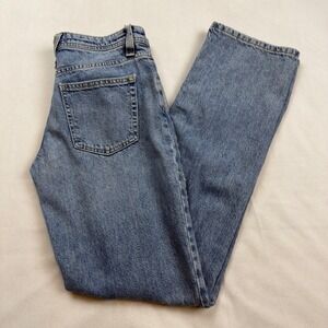 We The Free Women's Size‎ 27 Button Fly Straight Leg Light Wash Denim Jeans FLAW